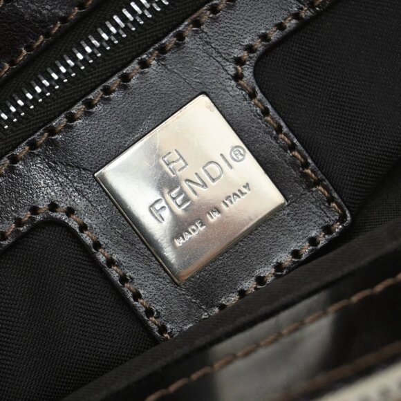 FENDI Logo Zucca Pattern Shoulder Bag Canvas Leather Beige SHW Italy 358-082025 - Picture 16 of 16